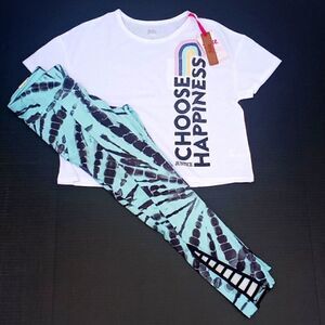 GIRLS JUSTICE SHIRT Top & Pants 2pc Outfit Size L